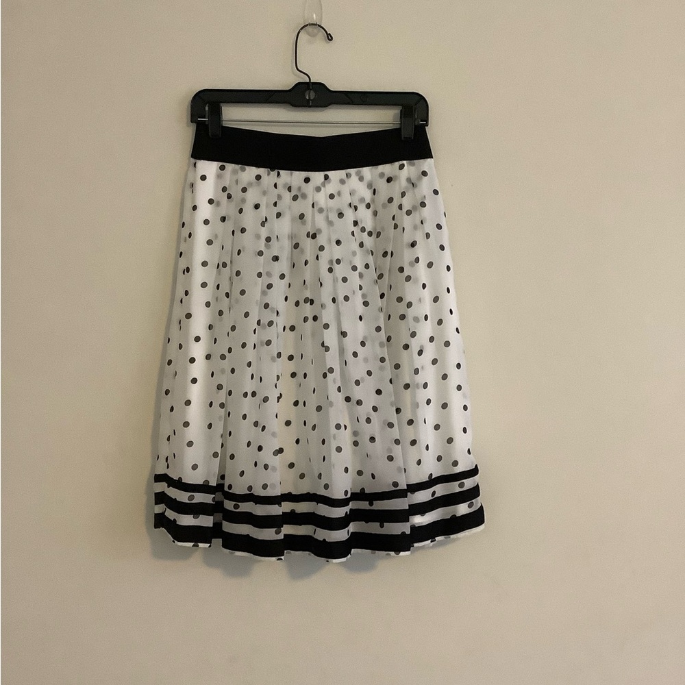 White House Black Market Black and White A-Line Skirt